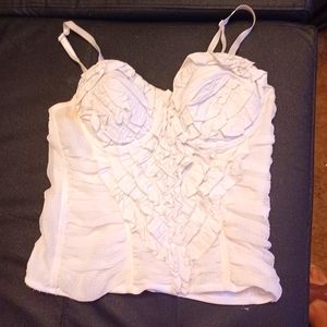 WHITE RUFFLED BRA TOP